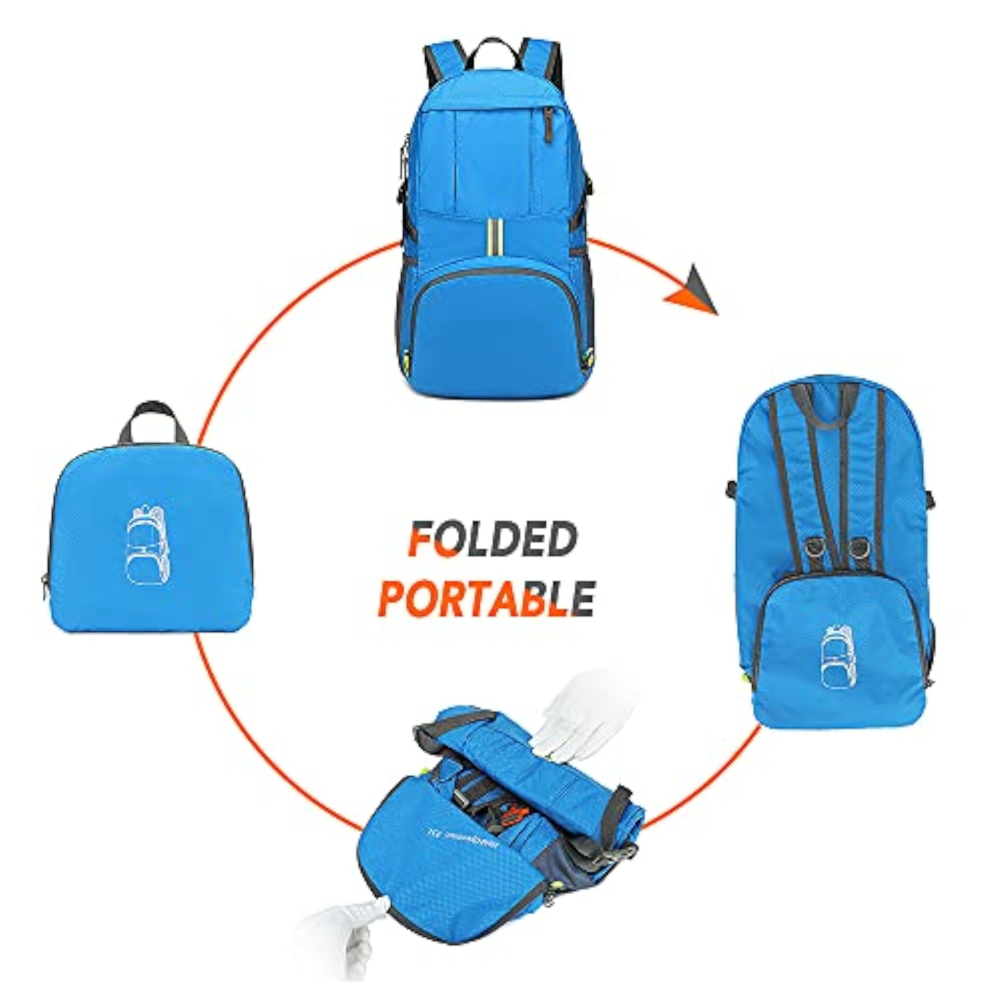 35L Lightweight Folding Backpack Water Repellent Bag